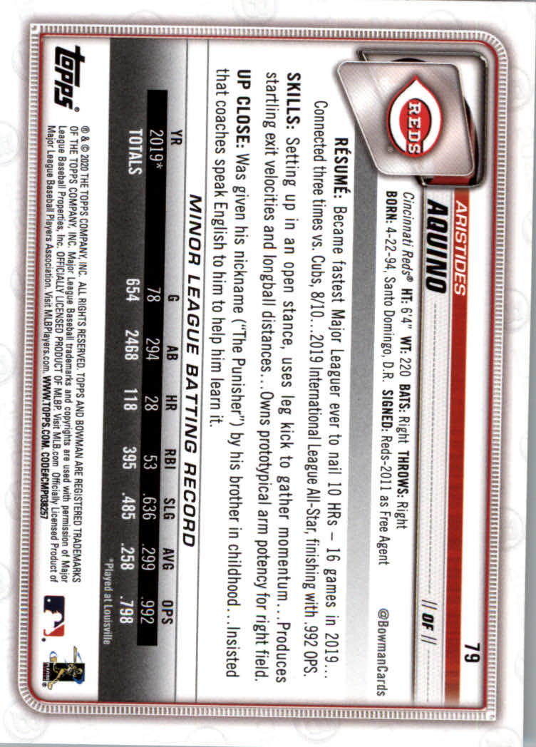 2020 Bowman Baseball (Paper) Part 1 Main Set Cards #1 to #100 Rookies and Vets - Picture 151 of 193