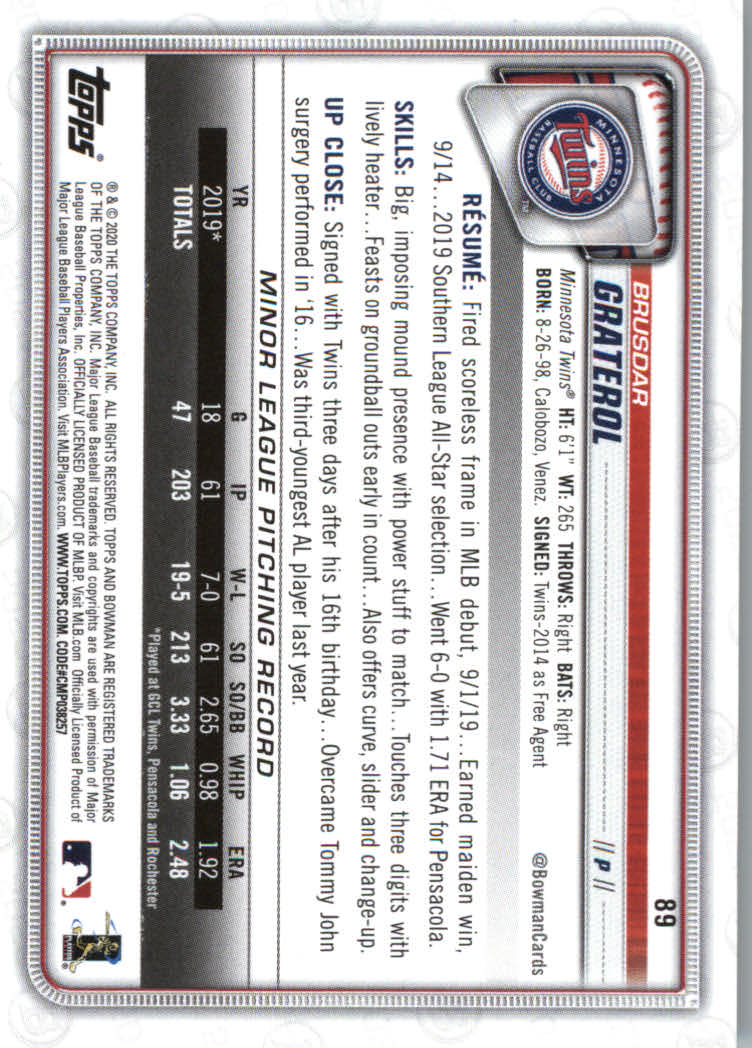 2020 Bowman Baseball (Paper) Part 1 Main Set Cards #1 to #100 Rookies and Vets - Picture 171 of 193