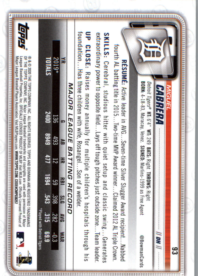 2020 Bowman Baseball (Paper) Part 1 Main Set Cards #1 to #100 Rookies and Vets - Picture 179 of 193