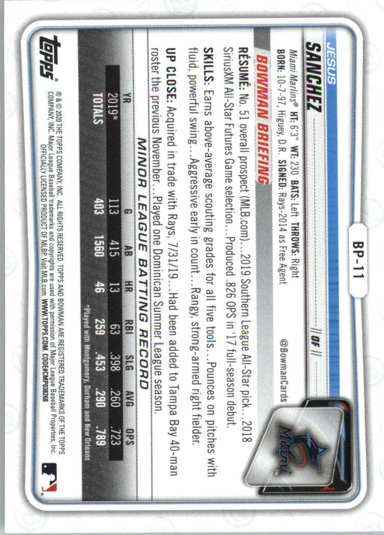 2020 Bowman Baseball (Paper) Part 2 Prospects Cards #BP1 to #BP150 - Picture 21 of 289