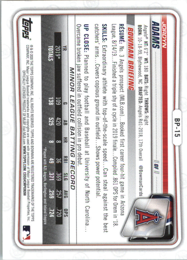 2020 Bowman Baseball (Paper) Part 2 Prospects Cards #BP1 to #BP150 - Picture 29 of 289