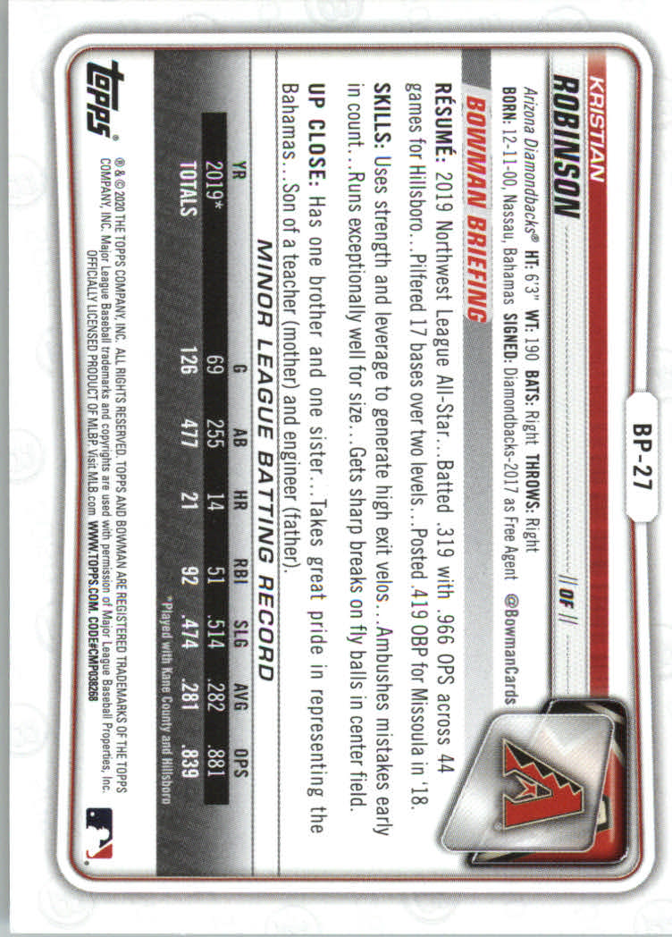 2020 Bowman Baseball (Paper) Part 2 Prospects Cards #BP1 to #BP150 - Picture 51 of 289