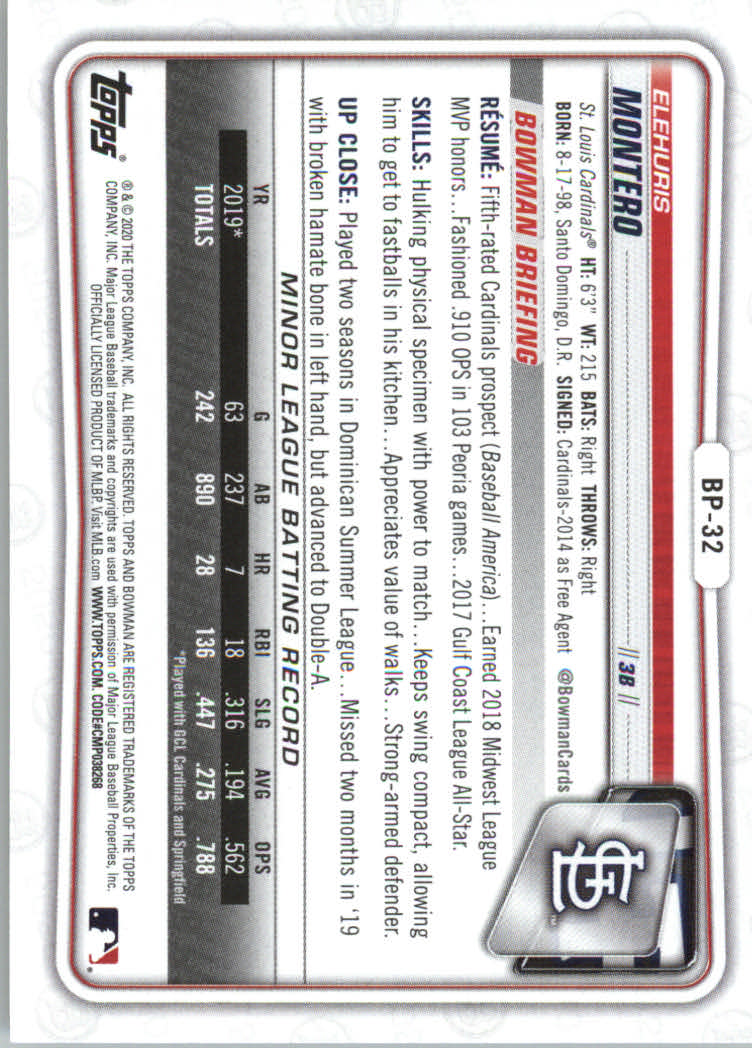 2020 Bowman Baseball (Paper) Part 2 Prospects Cards #BP1 to #BP150 - Picture 61 of 289