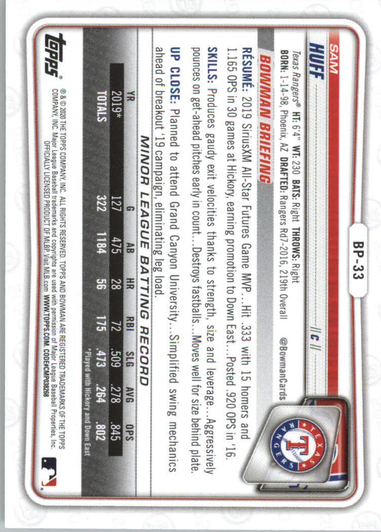 2020 Bowman Baseball (Paper) Part 2 Prospects Cards #BP1 to #BP150 - Picture 63 of 289