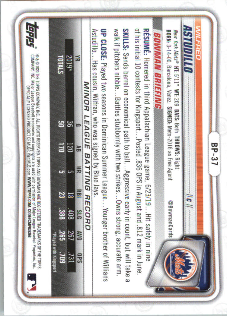 2020 Bowman Baseball (Paper) Part 2 Prospects Cards #BP1 to #BP150 - Picture 71 of 289