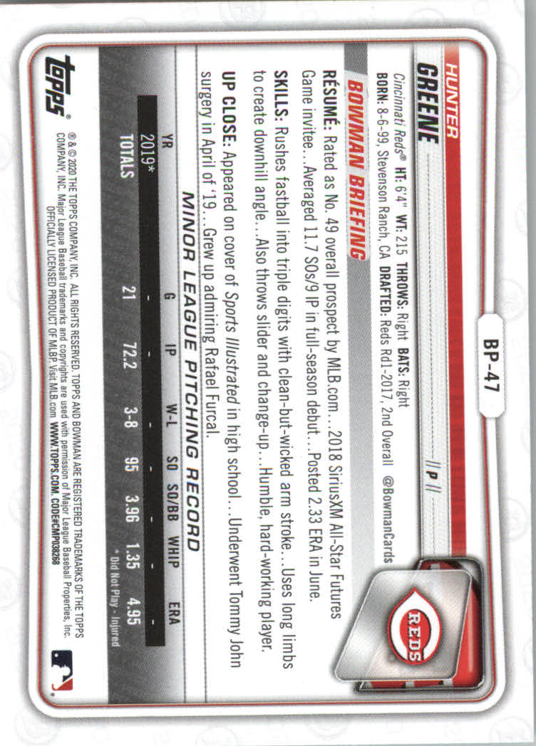 2020 Bowman Baseball (Paper) Part 2 Prospects Cards #BP1 to #BP150 - Picture 91 of 289