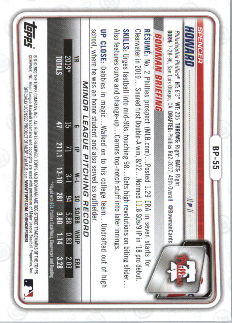 2020 Bowman Baseball (Paper) Part 2 Prospects Cards #BP1 to #BP150 - Picture 105 of 289