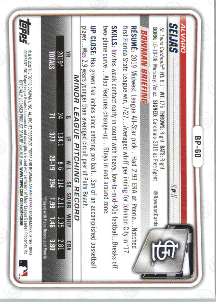 2020 Bowman Baseball (Paper) Part 2 Prospects Cards #BP1 to #BP150 - Picture 115 of 289