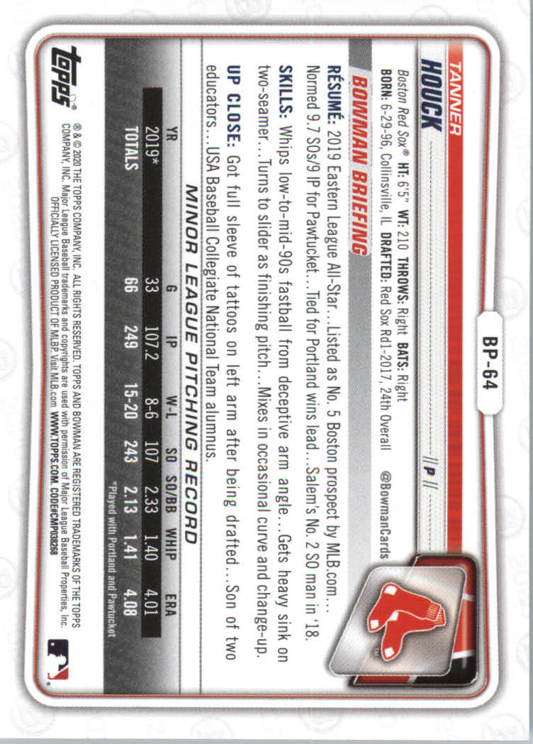 2020 Bowman Baseball (Paper) Part 2 Prospects Cards #BP1 to #BP150 - Picture 123 of 289