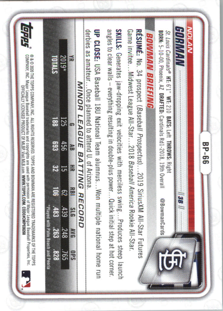 2020 Bowman Baseball (Paper) Part 2 Prospects Cards #BP1 to #BP150 - Picture 127 of 289