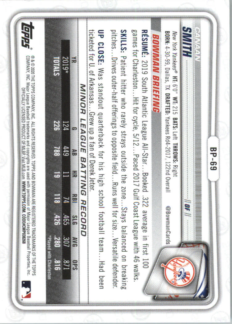 2020 Bowman Baseball (Paper) Part 2 Prospects Cards #BP1 to #BP150 - Picture 133 of 289