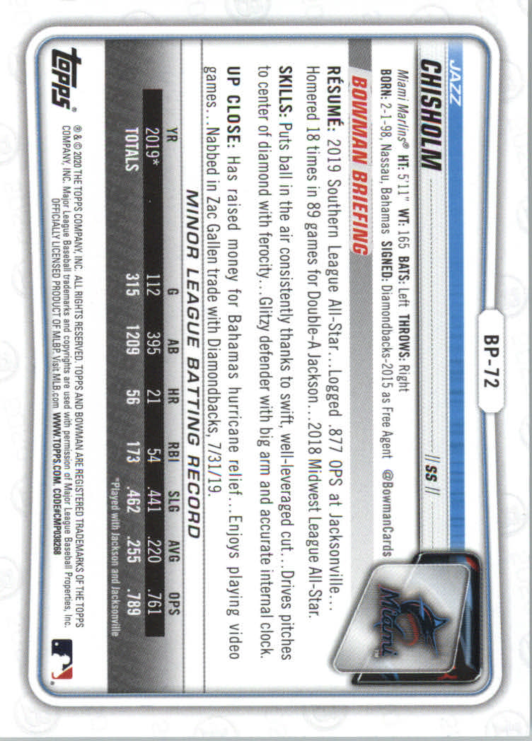 2020 Bowman Baseball (Paper) Part 2 Prospects Cards #BP1 to #BP150 - Picture 139 of 289