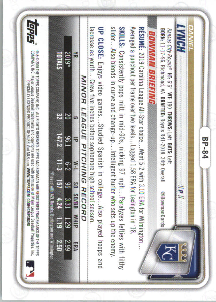 2020 Bowman Baseball (Paper) Part 2 Prospects Cards #BP1 to #BP150 - Picture 163 of 289