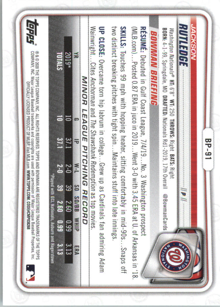 2020 Bowman Baseball (Paper) Part 2 Prospects Cards #BP1 to #BP150 - Picture 177 of 289