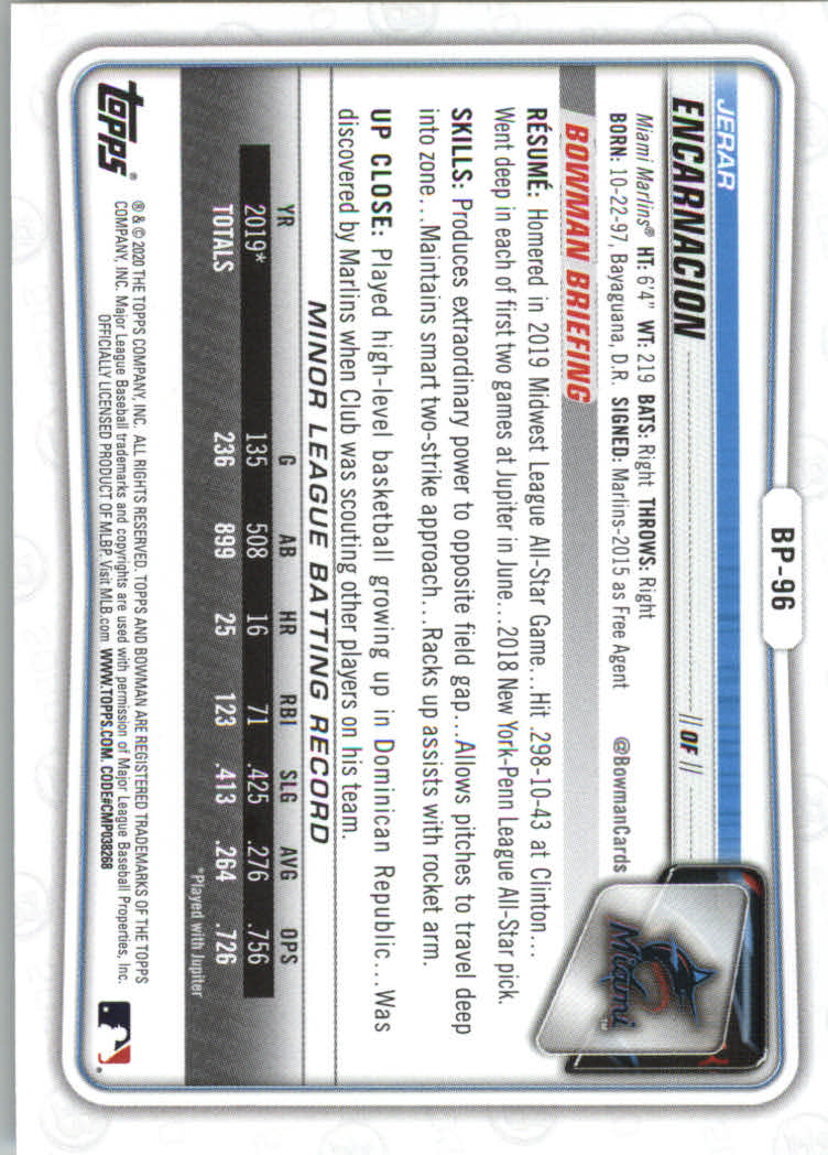 2020 Bowman Baseball (Paper) Part 2 Prospects Cards #BP1 to #BP150 - Picture 187 of 289