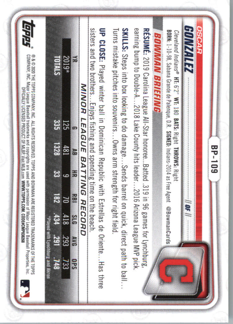 2020 Bowman Baseball (Paper) Part 2 Prospects Cards #BP1 to #BP150 - Picture 213 of 289