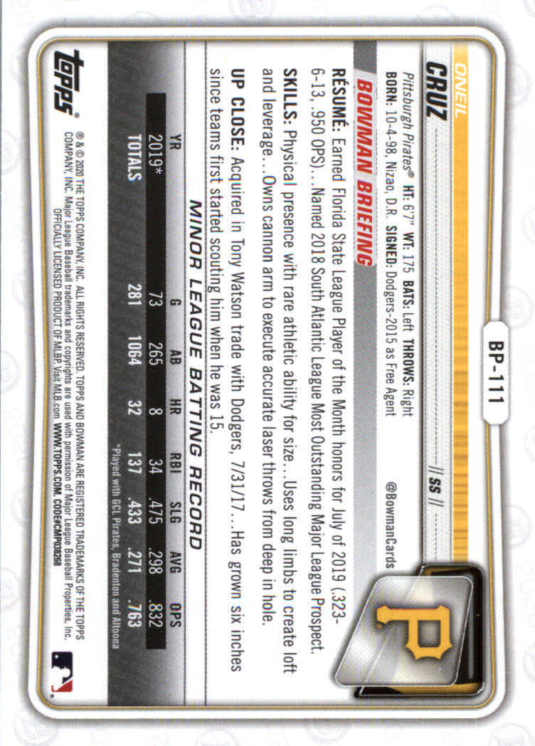 2020 Bowman Baseball (Paper) Part 2 Prospects Cards #BP1 to #BP150 - Picture 217 of 289