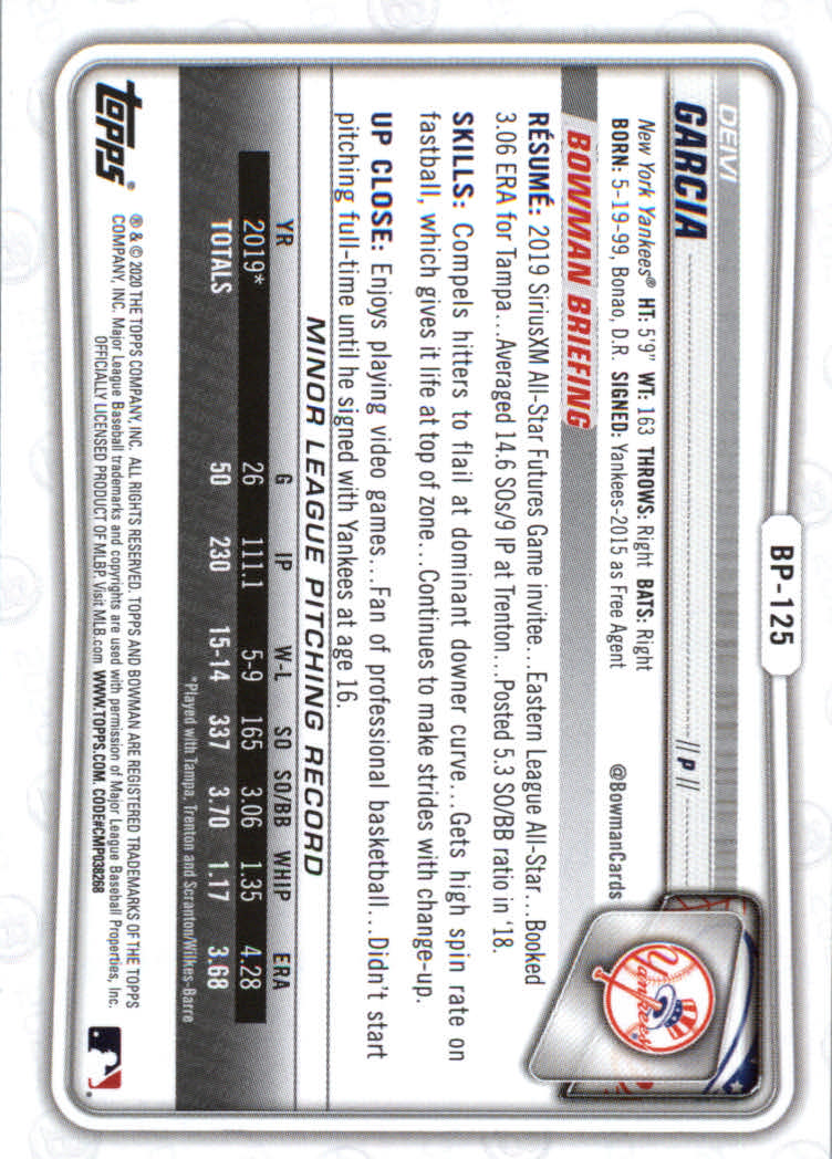 2020 Bowman Baseball (Paper) Part 2 Prospects Cards #BP1 to #BP150 - Picture 243 of 289