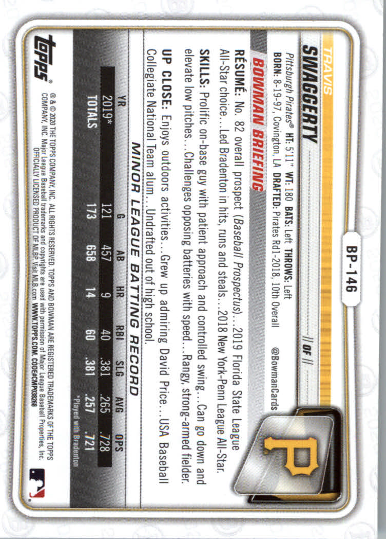 2020 Bowman Baseball (Paper) Part 2 Prospects Cards #BP1 to #BP150 - Picture 281 of 289