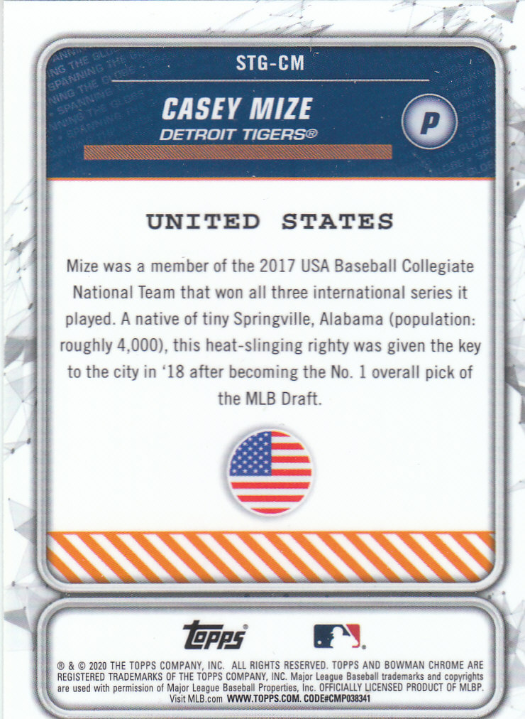 2020 Bowman Chrome Baseball "Spanning the Globe" Insert and Parallel Cards - Picture 5 of 39