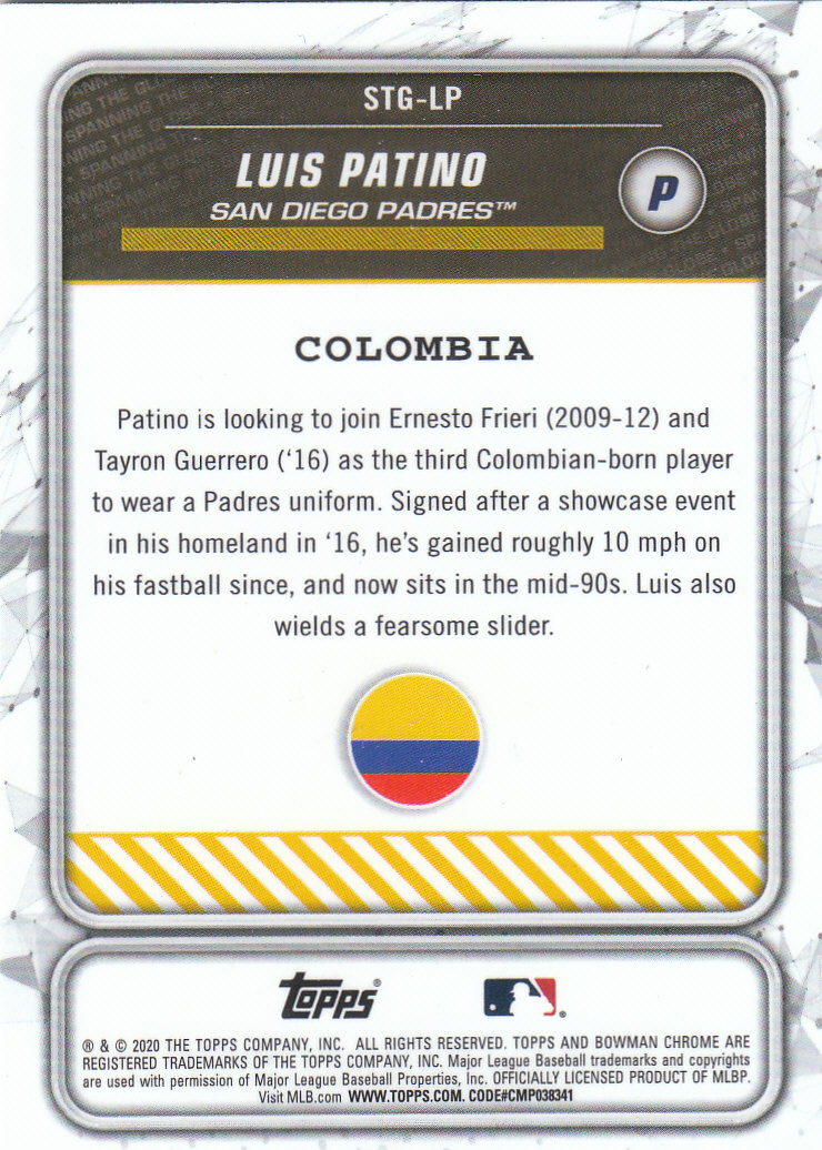 2020 Bowman Chrome Baseball "Spanning the Globe" Insert and Parallel Cards - Picture 23 of 39