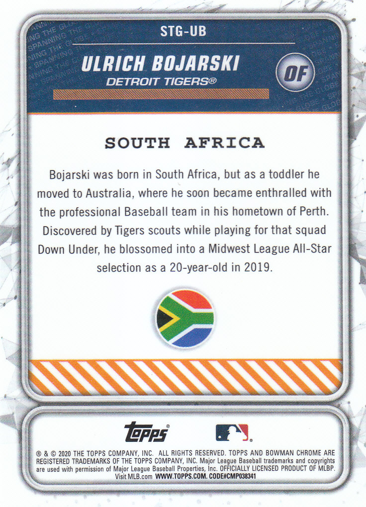 2020 Bowman Chrome Baseball "Spanning the Globe" Insert and Parallel Cards - Picture 31 of 39