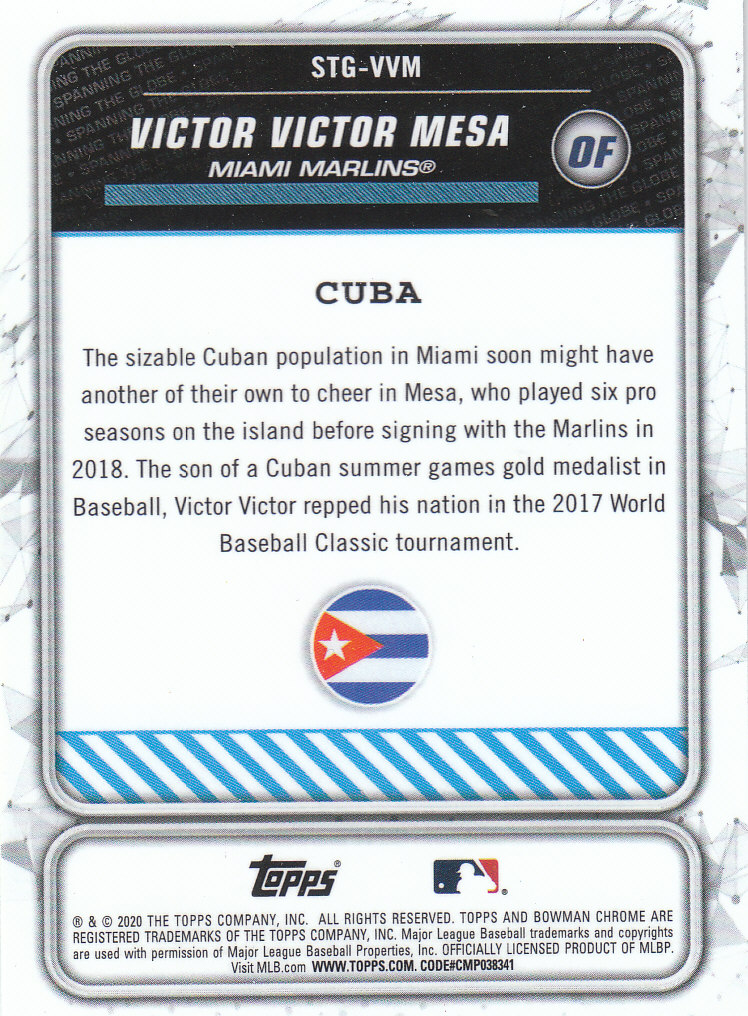 2020 Bowman Chrome Baseball "Spanning the Globe" Insert and Parallel Cards - Picture 33 of 39
