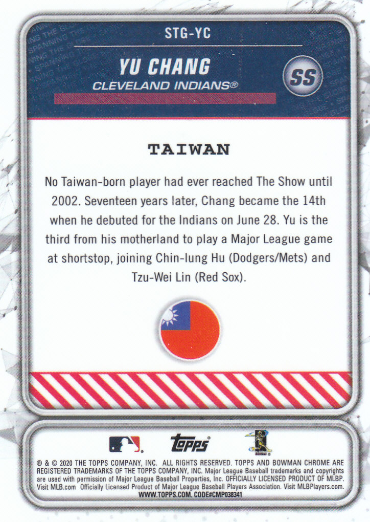 2020 Bowman Chrome Baseball "Spanning the Globe" Insert and Parallel Cards - Picture 37 of 39