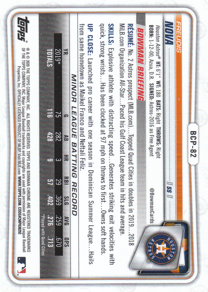 2020 Bowman Chrome Baseball "Refractors" Prospects Parallel Cards - Picture 23 of 73
