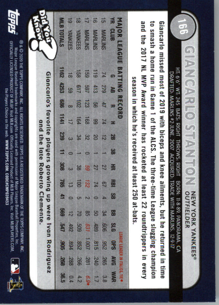 2020 Topps Big League Baseball Main Set Cards #151 to #300 Rookies and Veterans