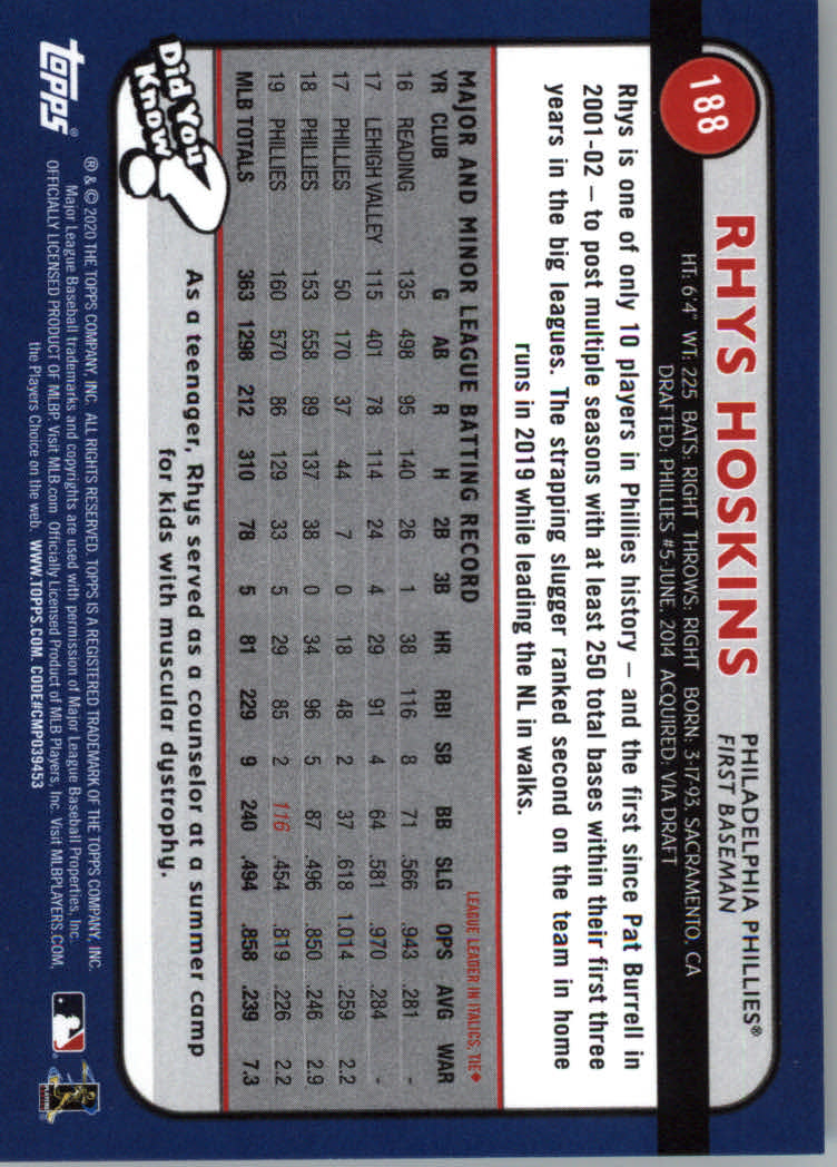 2020 Topps Big League Baseball Main Set Cards #151 to #300 Rookies and Veterans