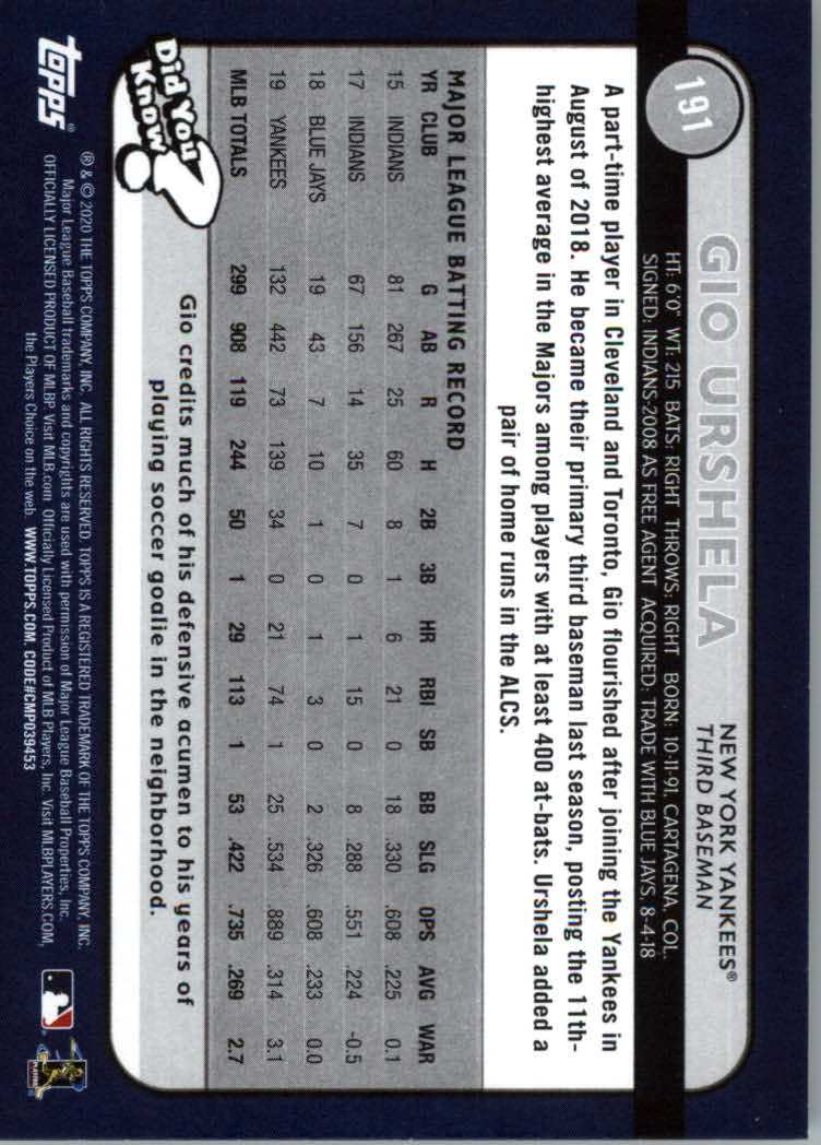 2020 Topps Big League Baseball Main Set Cards #151 to #300 Rookies and Veterans