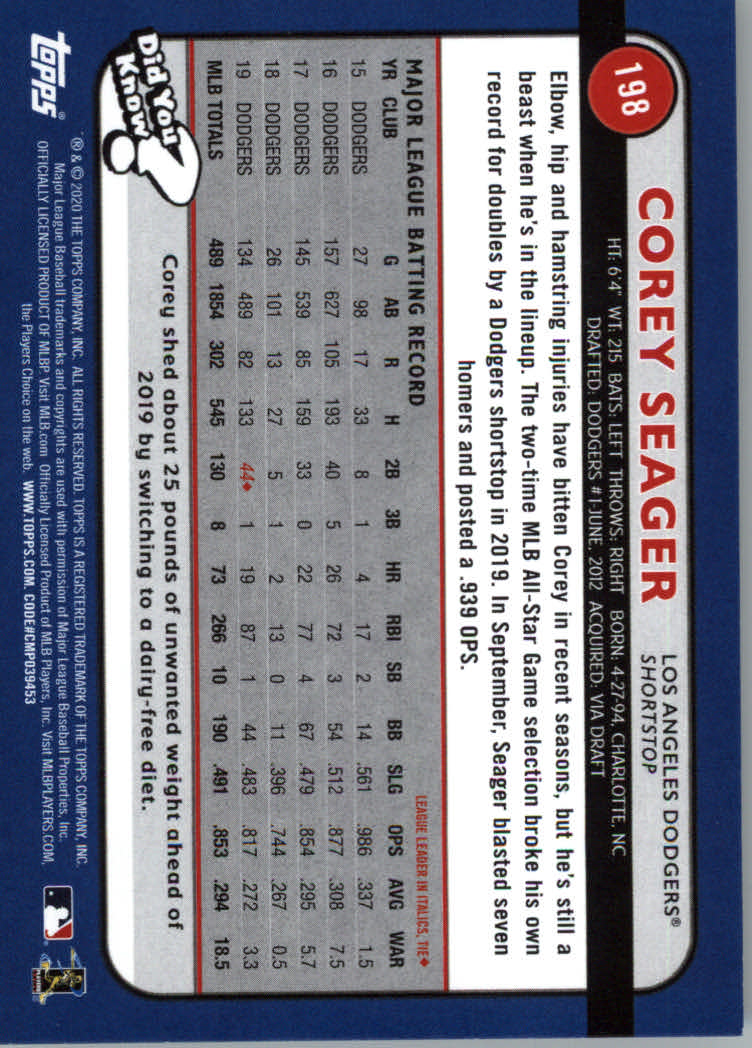 2020 Topps Big League Baseball Main Set Cards #151 to #300 Rookies and Veterans