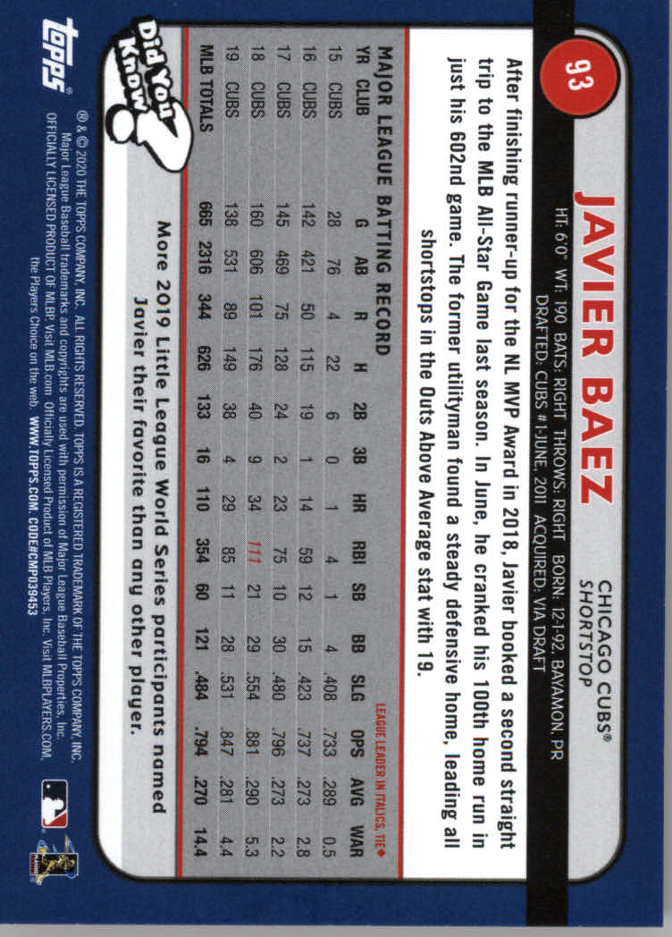 2020 Topps Big League Baseball Orange Parallel Cards #1 to #150 - Picture 171 of 275