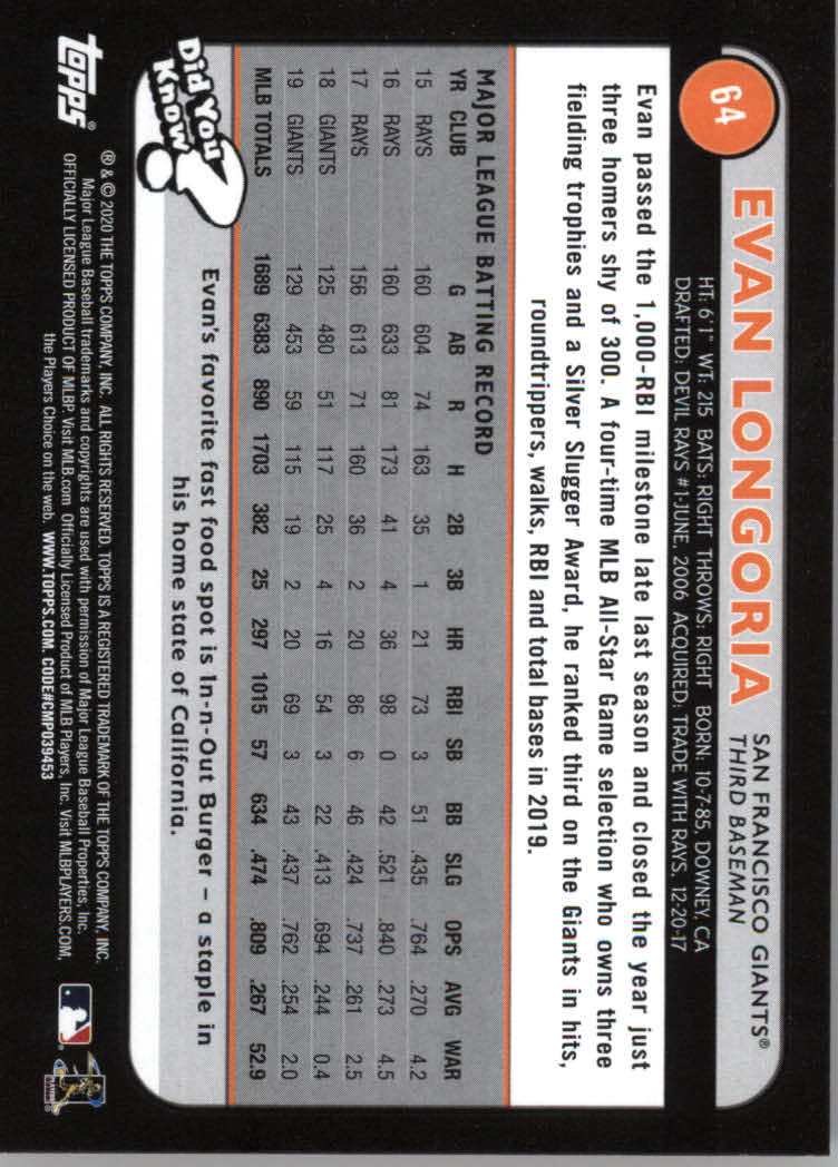 2020 Topps Big League Baseball Orange Parallel Cards #1 to #150 - Picture 121 of 275