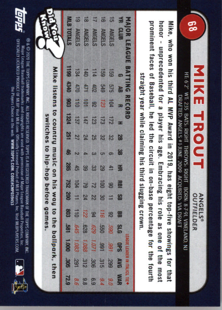 2020 Topps Big League Baseball Orange Parallel Cards #1 to #150 - Picture 129 of 275