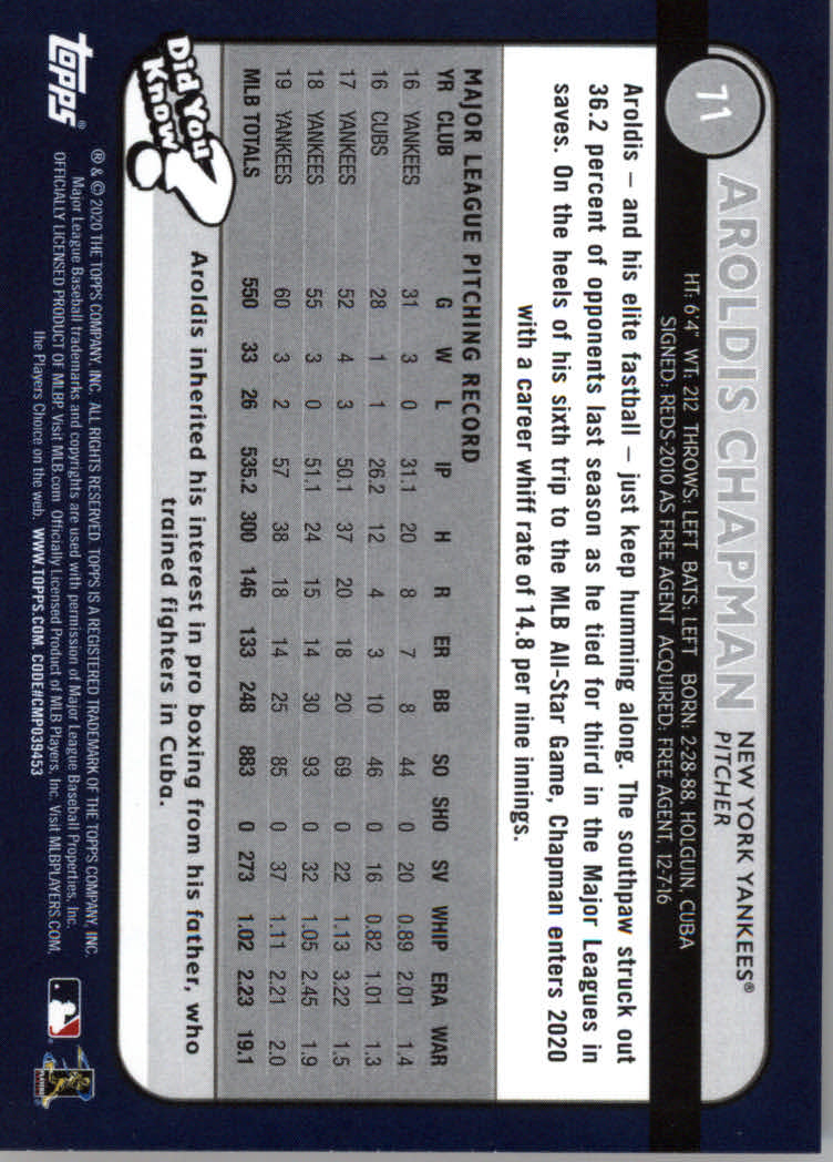 2020 Topps Big League Baseball Orange Parallel Cards #1 to #150 - Picture 135 of 275