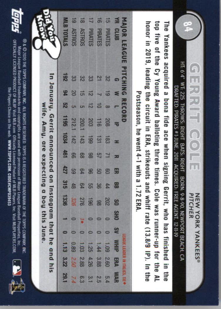 2020 Topps Big League Baseball Orange Parallel Cards #1 to #150 - Picture 155 of 275