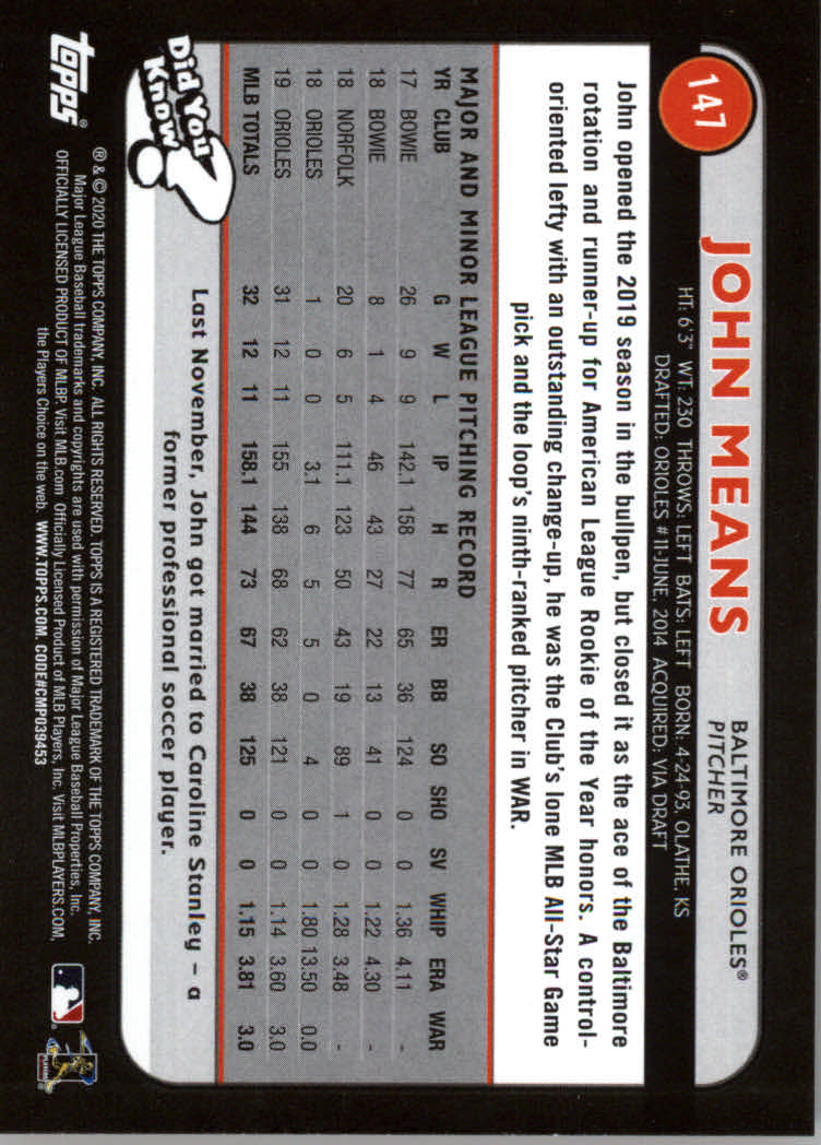2020 Topps Big League Baseball Orange Parallel Cards #1 to #150 - Picture 269 of 275