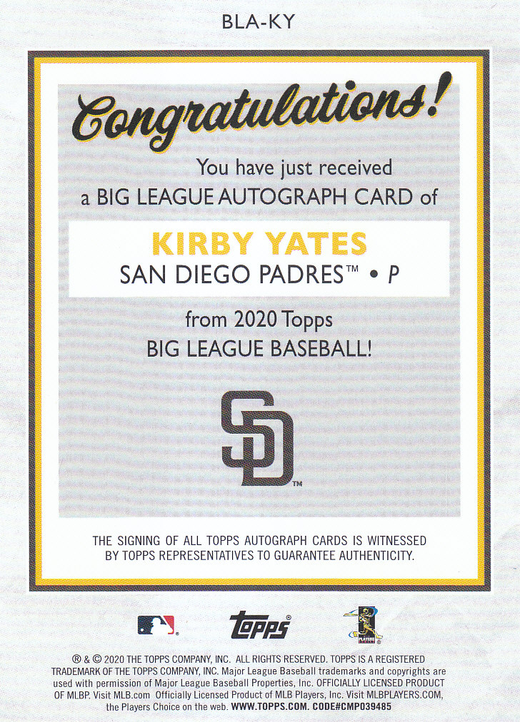 Tarjetas autógrafas de béisbol Topps Big League 2020 - Imagen 3 de 17
