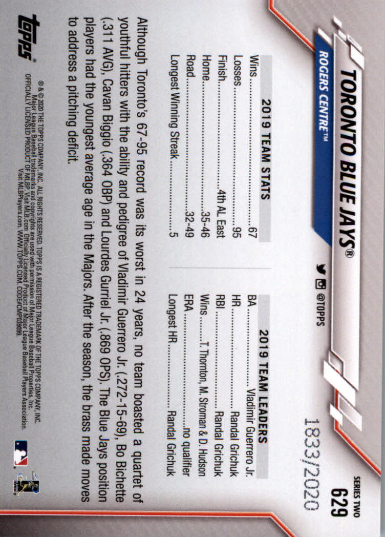 2020 Topps Baseball Gold Parallel Cards #D/2020 - Bild 71 von 83