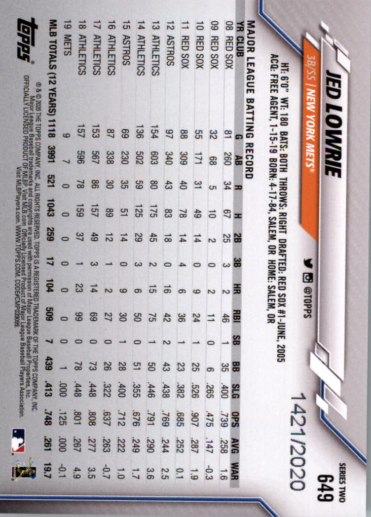 2020 Topps Baseball Gold Parallel Cards #D/2020 - Bild 77 von 83