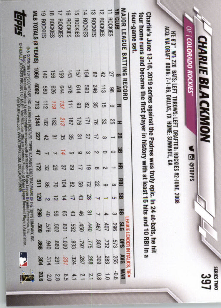2020 TOPPS BASEBALL ASSORTED SINGLES U-PICK #251-500 - Picture 149 of 301