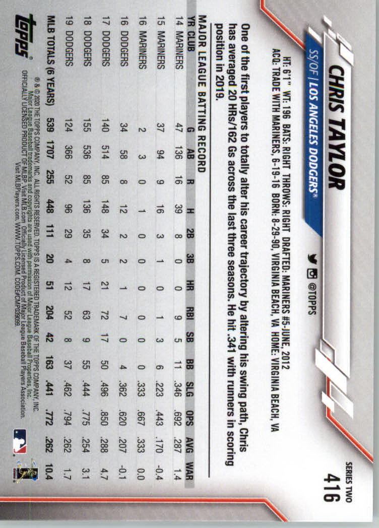 2020 TOPPS BASEBALL ASSORTED SINGLES U-PICK #251-500 - Picture 179 of 301