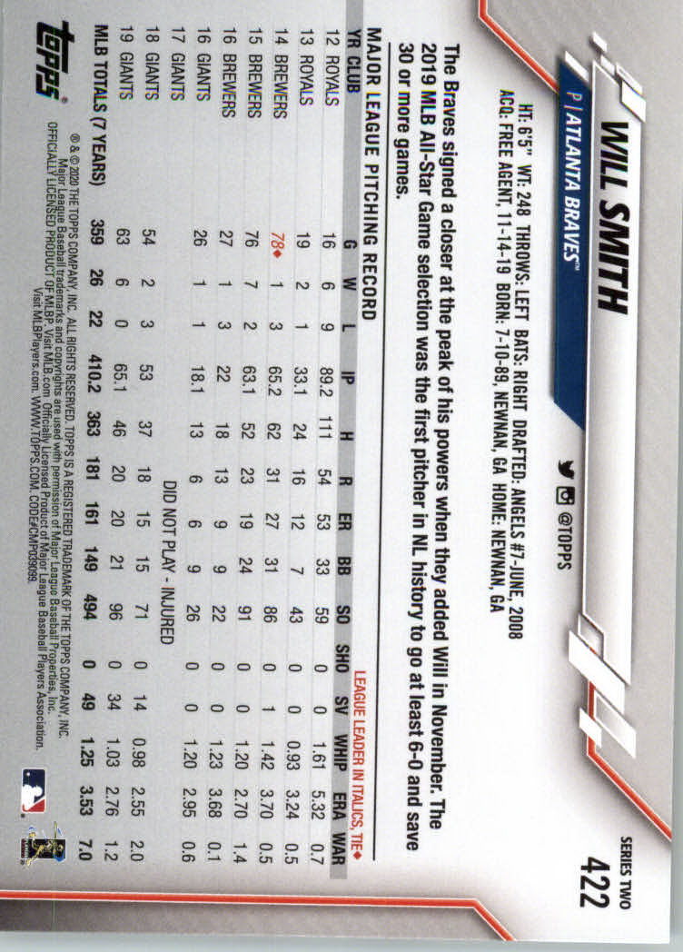 2020 TOPPS BASEBALL ASSORTED SINGLES U-PICK #251-500 - Picture 185 of 301