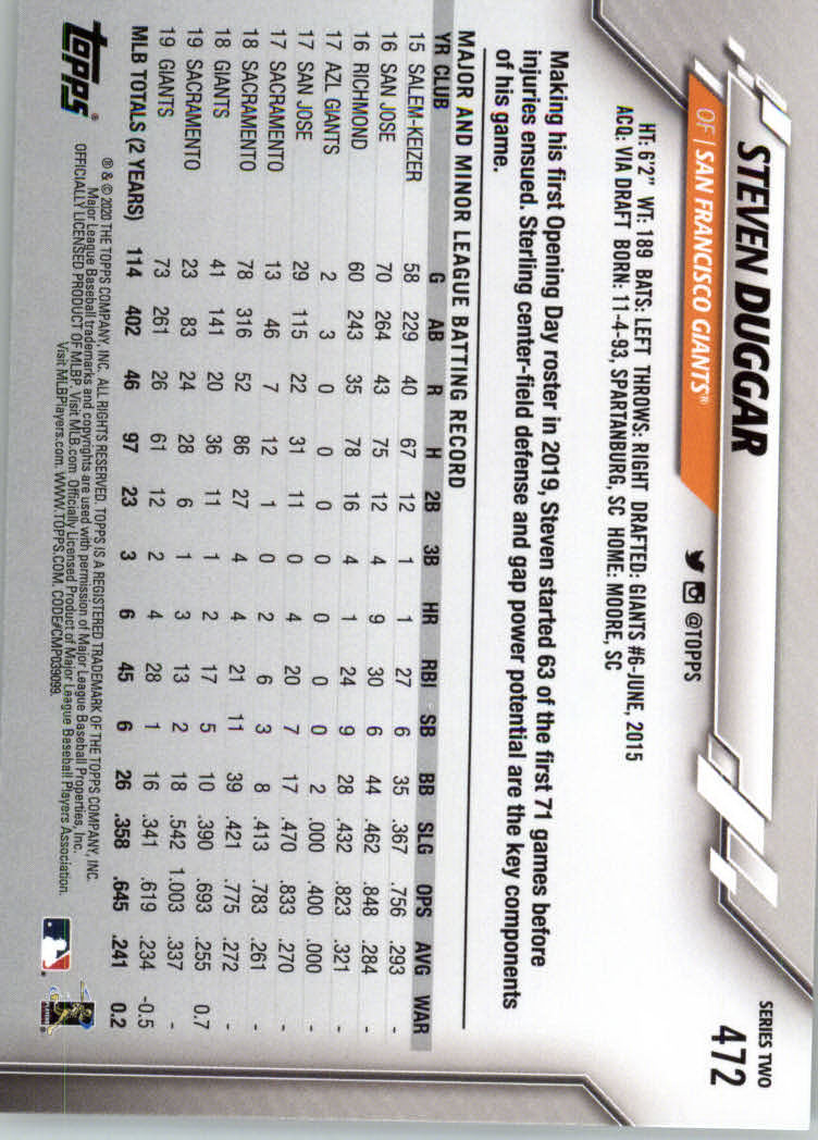 2020 TOPPS BASEBALL ASSORTED SINGLES U-PICK #251-500 - Picture 257 of 301