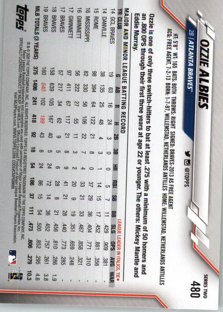 2020 TOPPS BASEBALL ASSORTED SINGLES U-PICK #251-500 - Picture 269 of 301