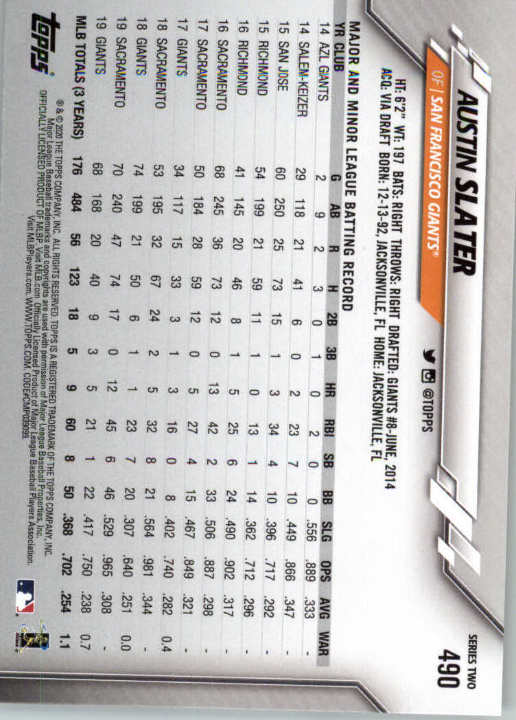 2020 TOPPS BASEBALL ASSORTED SINGLES U-PICK #251-500 - Picture 285 of 301
