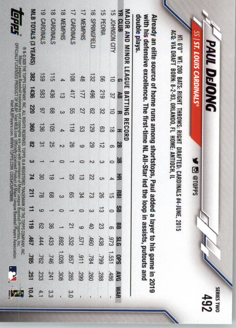 2020 TOPPS BASEBALL ASSORTED SINGLES U-PICK #251-500 - Picture 289 of 301