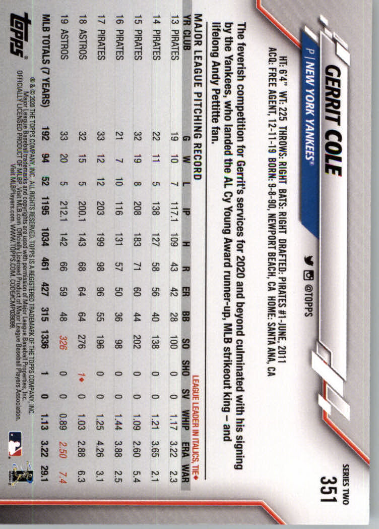 2020 TOPPS BASEBALL ASSORTED SINGLES U-PICK #251-500 - Picture 85 of 301